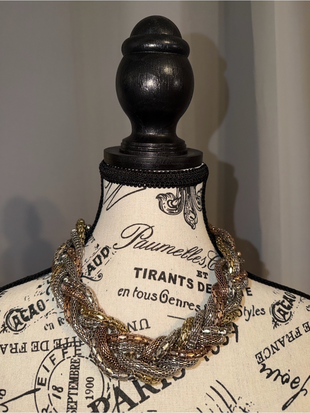 Braided Multi-Metal Statement Necklace - Women Jewelry